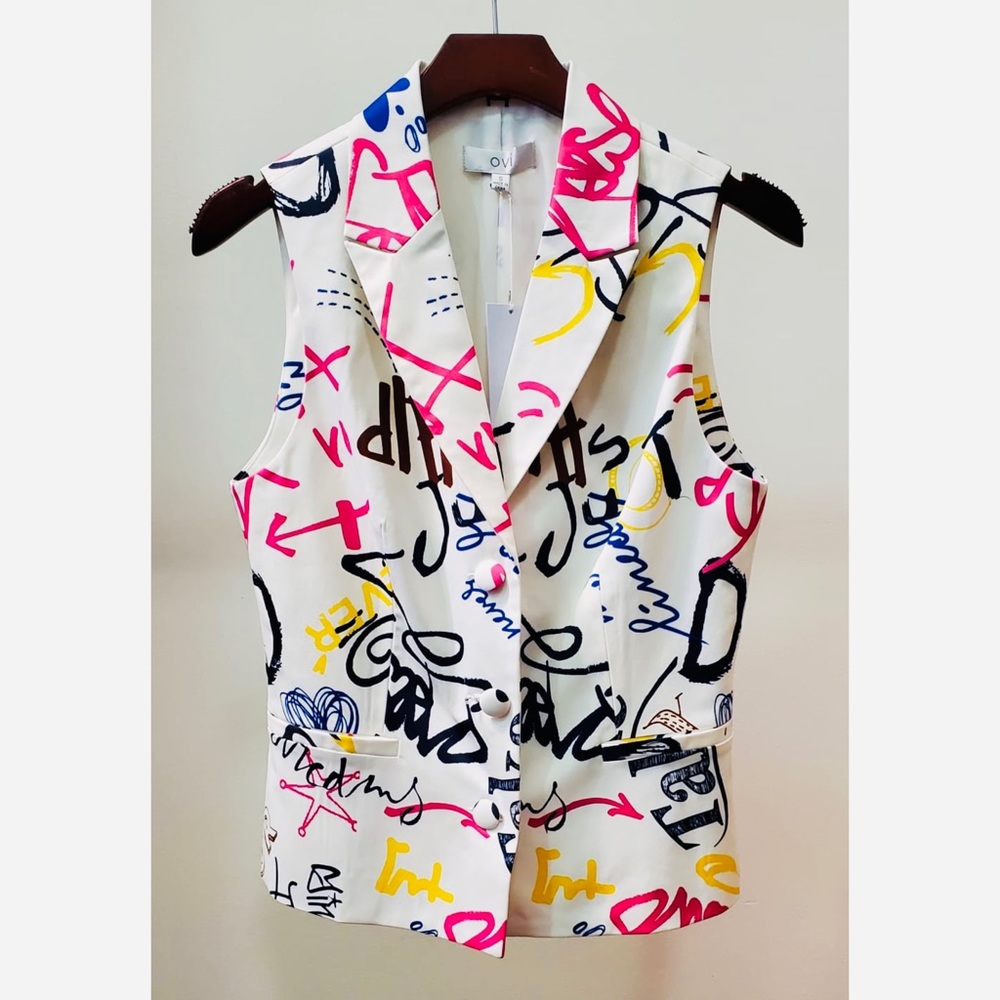 Graffiti Print Vest